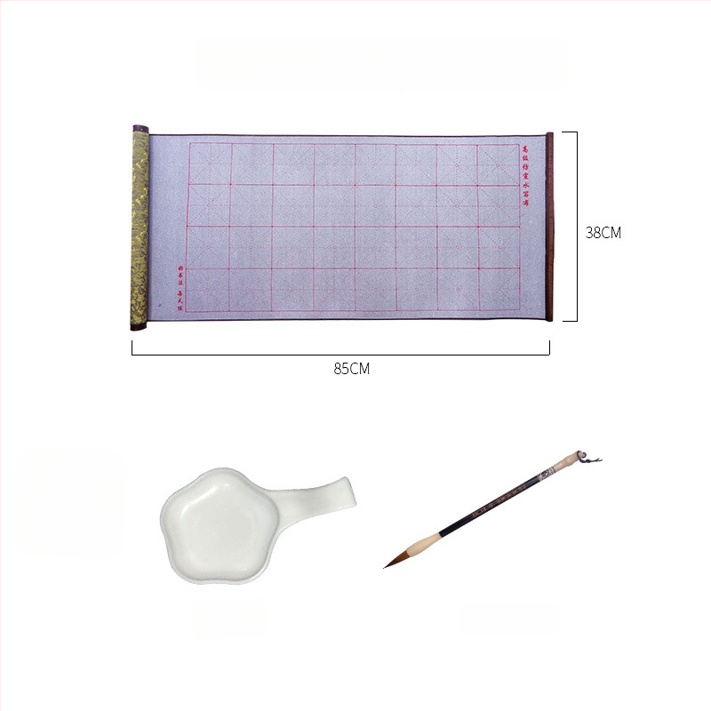 Weizhuang Drobės vandens Kaligrafijos Komplektas — tušti ženklų tinklai treniravimams, ryžių popieriaus imitacija, kartojimas iki 10 000 kartų