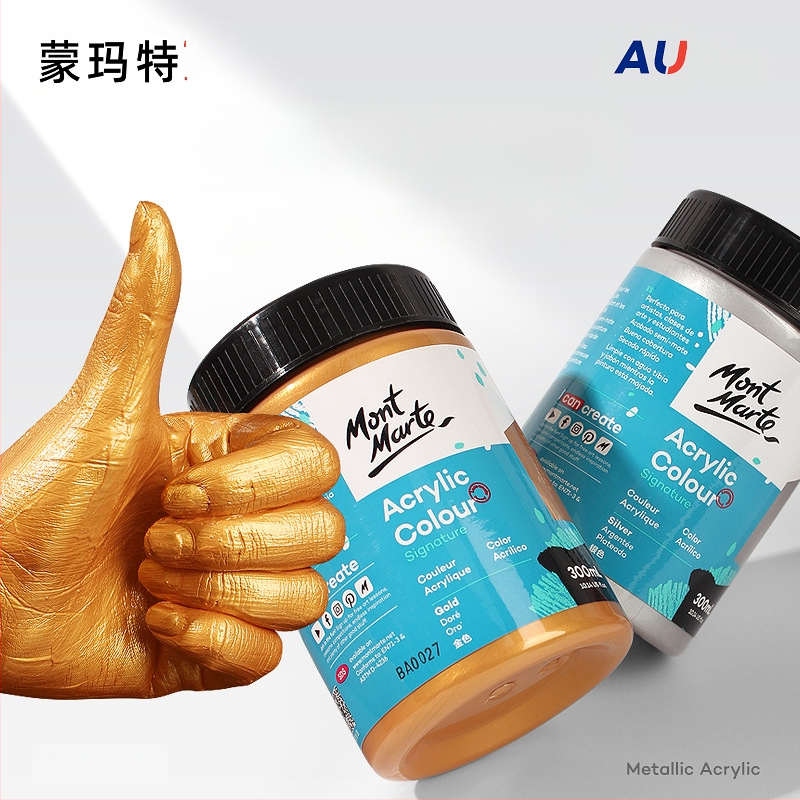 Monde metalinės fluorescencinės akrilinės dažos – 100 ml, atsparios vandeniui, nekenkia sveikatai, vienas buteliukas, skirtas sienų tapybai ir DIY projektams