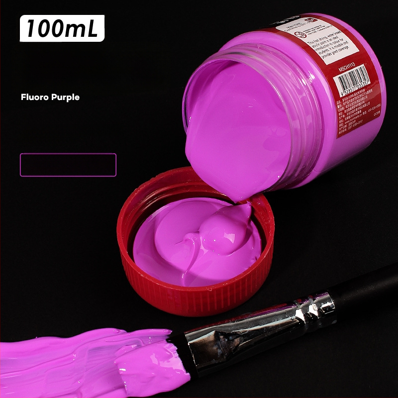 Monde metalinės fluorescencinės akrilinės dažos – 100 ml, atsparios vandeniui, nekenkia sveikatai, vienas buteliukas, skirtas sienų tapybai ir DIY projektams