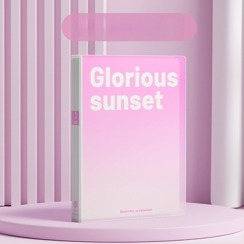 Dokumentų dėklas su įterptais lapais, gradientinis spalvų dizainas, daugiasluoksė laikymo sistema (Medžiaga: Plastikas; Lapų skaičius: 100; Logotipo spausdinimas: Ne; Pritaikymas: Ne)