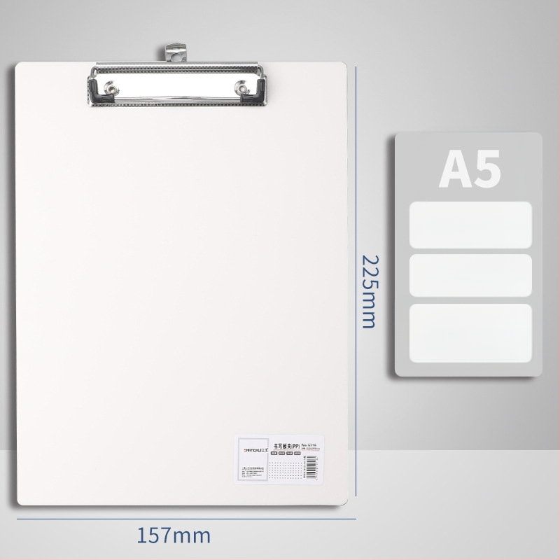 A4 plokštės klipas – plastikinis klipas, PP medžiaga, modelis 5316/5317, plokštės storis 1,5 mm, tinka A3 popieriui