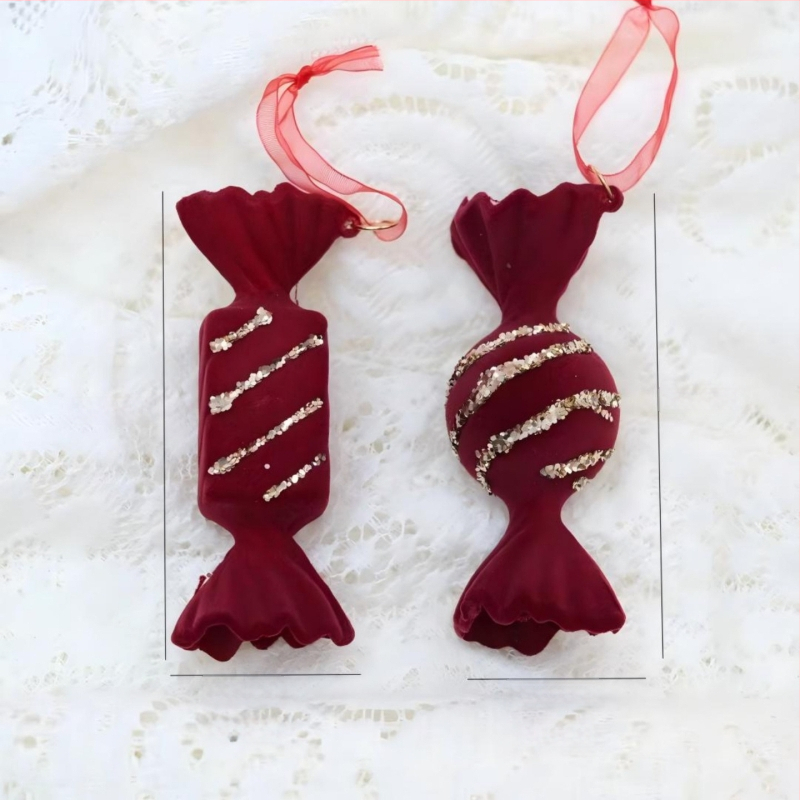 Heartful flocking Icicle Ziemassvētku eglītes dekors – Ziemassvētku dāvanu kulons