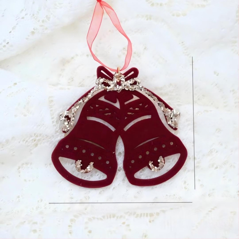 Heartful flocking Icicle Ziemassvētku eglītes dekors – Ziemassvētku dāvanu kulons