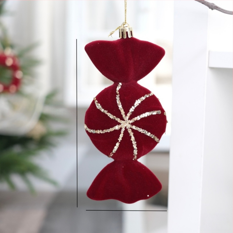 Heartful flocking Icicle Ziemassvētku eglītes dekors – Ziemassvētku dāvanu kulons