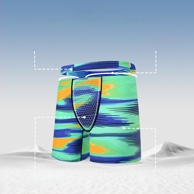 Vyrų greitai džiūstantys plaukimo šortai su spalvų blokais, chlorui atsparūs, poliesteris 82%, pamušalas 100%, 200 g