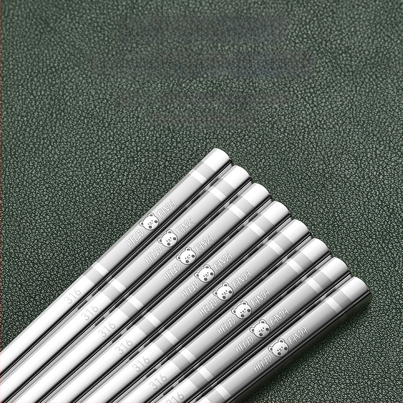 316 nerūdijančio plieno valgymo lazdelės, kvadratinės ir ilgos, neslystančios, atsparios pelėsiams, su animaciniu raštu, namų stalo įrankiai