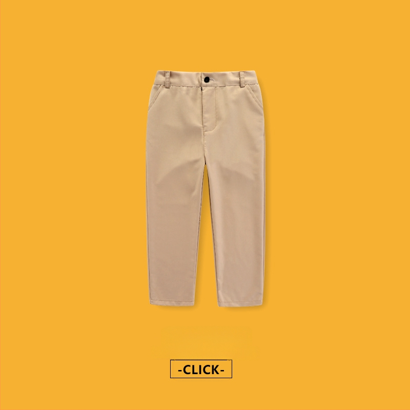 Laste püksid, keskmine vöökoht, polüesteri segu 80%, kortsude vastupanu, triikimata, igapäevane koolistiil, kevad 2025, unisex