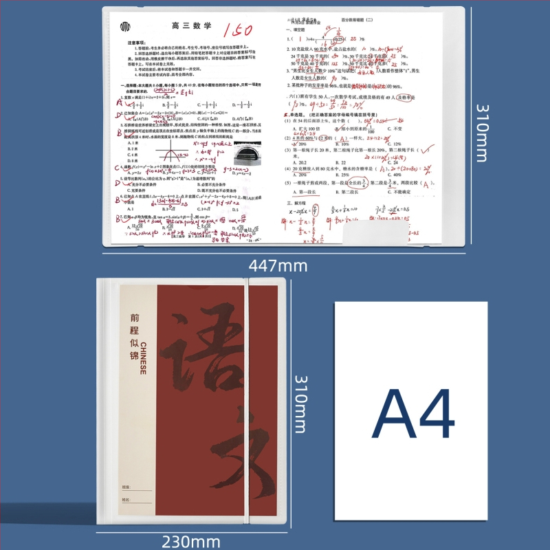Plastikinė testinių lapų organizavimo byla su skaidriais įdėklais, modelis Hc-652, 20 pusl., storis 60, pritaikymas galimas
