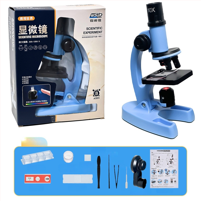 Laudmikroskoop lastele, 1200x suurendus, plastikust mänguasja, 7–14 aastat, pakend: pappkarp