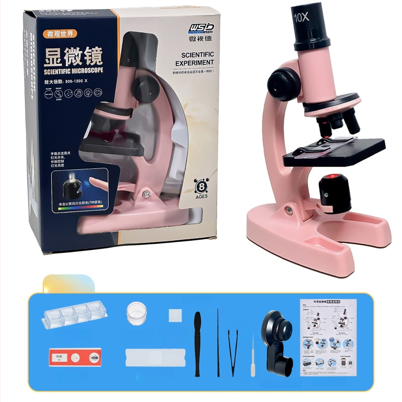 Laudmikroskoop lastele, 1200x suurendus, plastikust mänguasja, 7–14 aastat, pakend: pappkarp