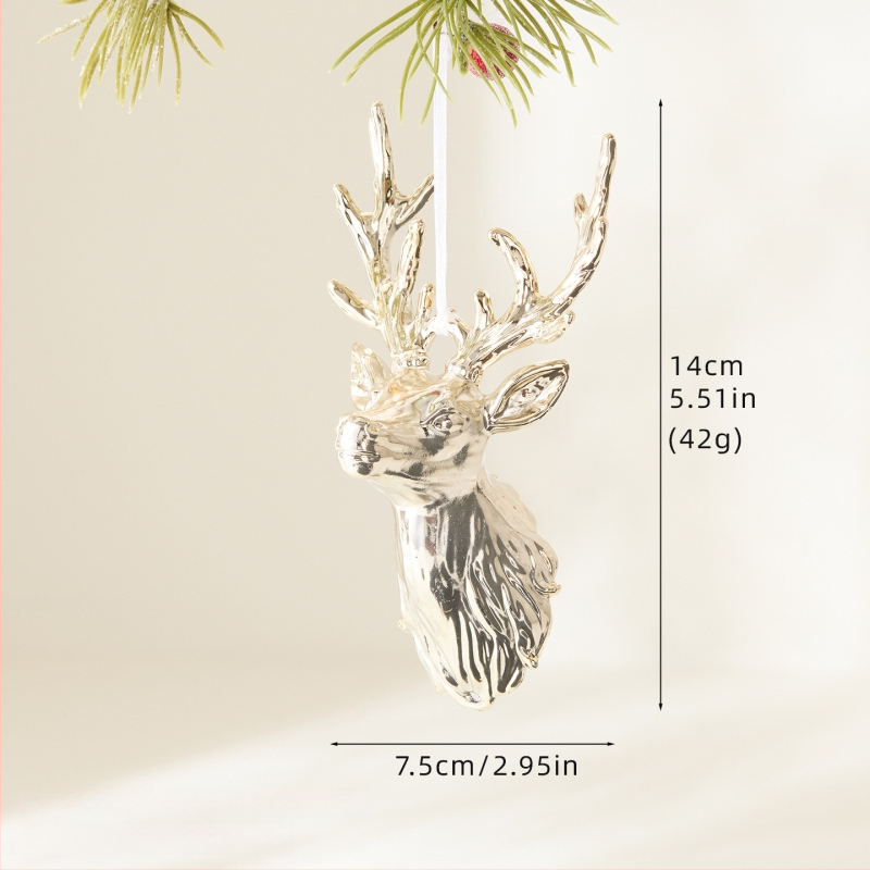 Piekaramais no plastmasas ar sniegpārslas un briežu galvas motīviem — Ziemassvētki; Produkta tips: Piekaramais; Iepakojums: viena opp maisiņā; Stils: mūsdienīgs vienkāršs, klasisks.