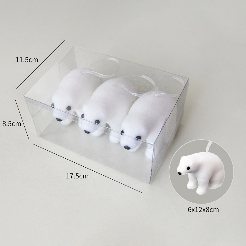 Ziemassvētku eglītei polārā lāča rotājums, burbuļu materiāls, zīmols Nuchi, karikatūras stils, mūsdienīgs minimālisms, Ziemassvētku dekors