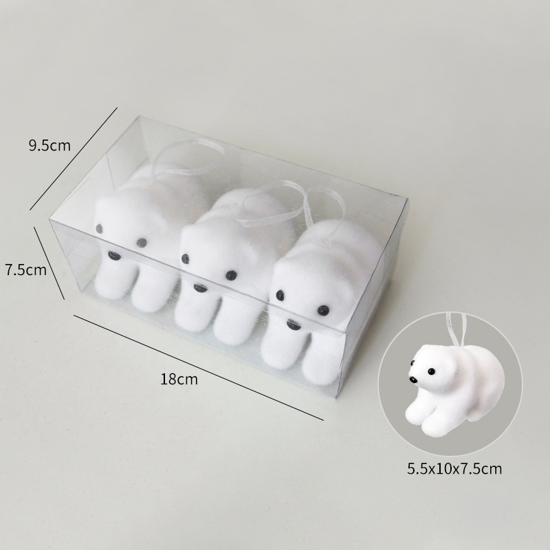 Ziemassvētku eglītei polārā lāča rotājums, burbuļu materiāls, zīmols Nuchi, karikatūras stils, mūsdienīgs minimālisms, Ziemassvētku dekors