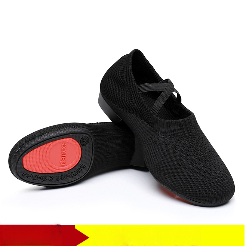 Moterų šokių bateliai kvadratiniam šokiui, tinklinė viršutinė dalis, kvėpuojantys, tinkami baletui ir šokių judesiams