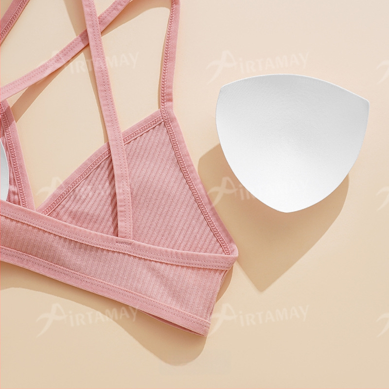 Belaidė medvilninė liemenėlė jogai su nuimtomis kvėpuojančiomis kryžminėmis petnešomis, 95% medvilnė