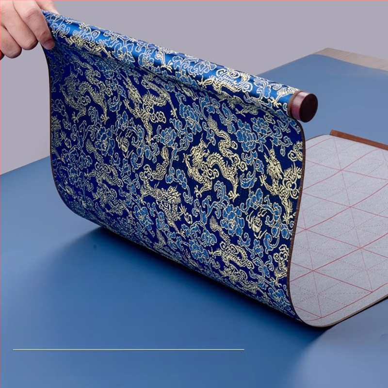 Tan yixuan Vandeninis rašymo audinys kaligrafijos ir teptuko praktikai, ryžių tinklelio dizainas, brokato dizainas, skalbiamas