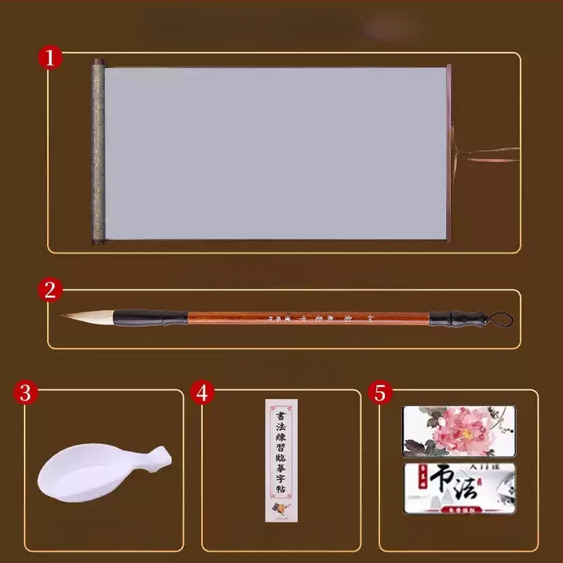 Tan yixuan Vandeninis rašymo audinys kaligrafijos ir teptuko praktikai, ryžių tinklelio dizainas, brokato dizainas, skalbiamas