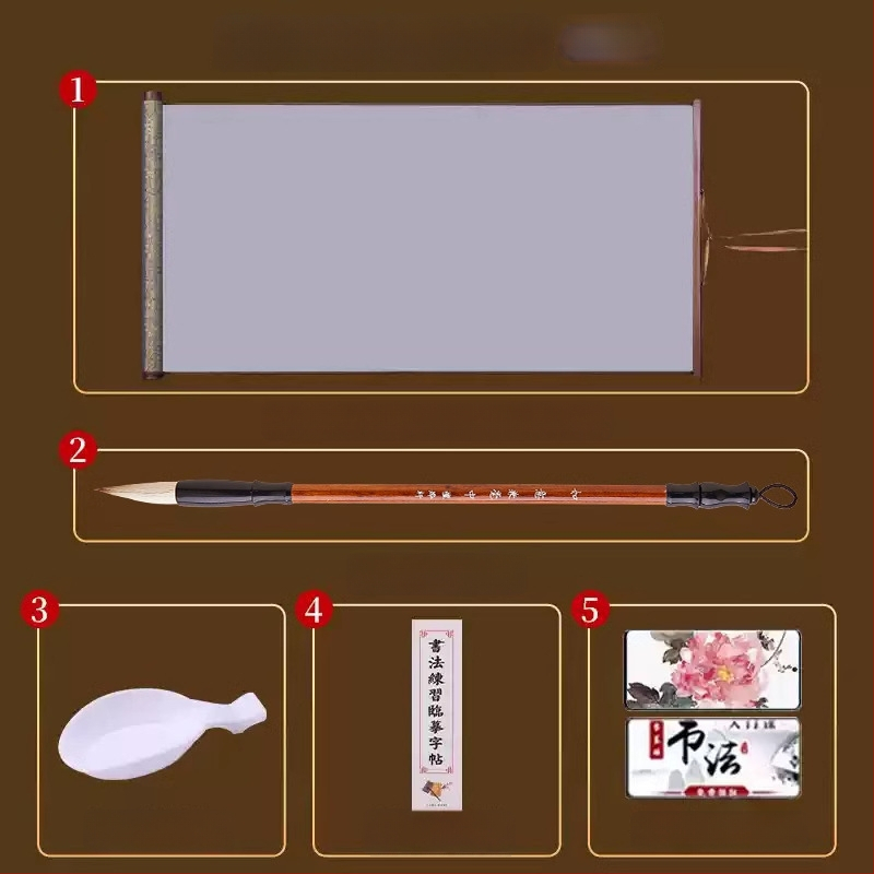 Tan yixuan Vandeninis rašymo audinys kaligrafijos ir teptuko praktikai, ryžių tinklelio dizainas, brokato dizainas, skalbiamas