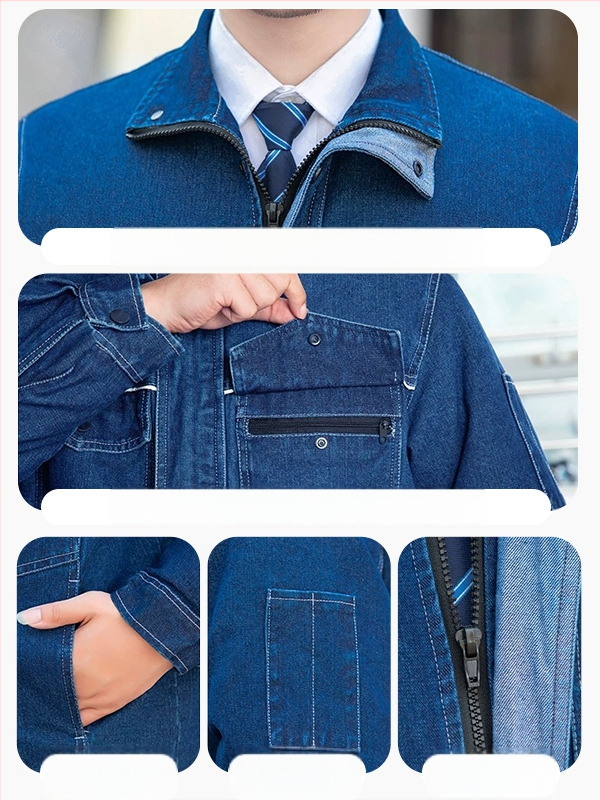 Žieminis darbinis švarkas iš 100% medvilnės, atsparus dėvėjimui ir nešvarumams, su nuimamais fliso pamušalu, skirtas suvirintojams ir logistikos darbuotojams