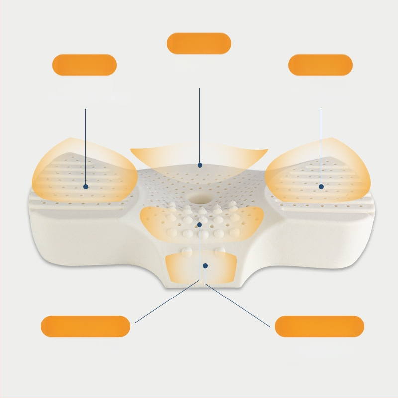 Steano lateksinė pagalvė su drugelio forma, natūralus lateksas >90%, pritaikomas apdorojimas, tinkama visoms sezonoms suaugusiems