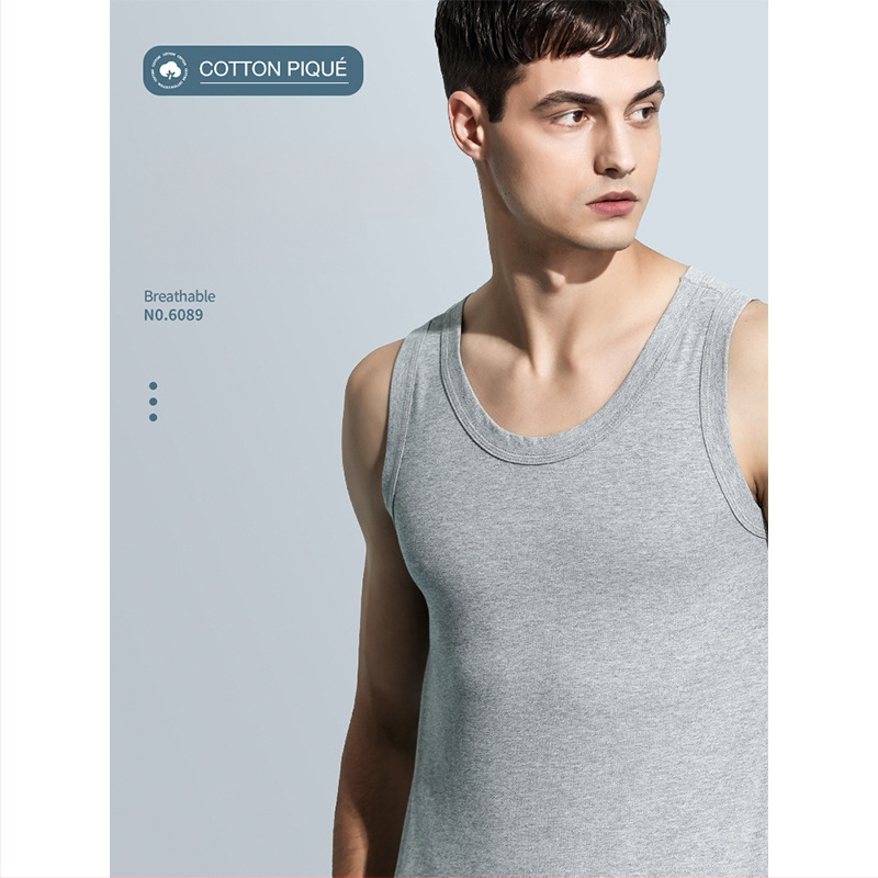 Vyrų I formos medvilninė liemenė, 95–100% medvilnė, apvalus kaklo iškirptė, vasara 2024