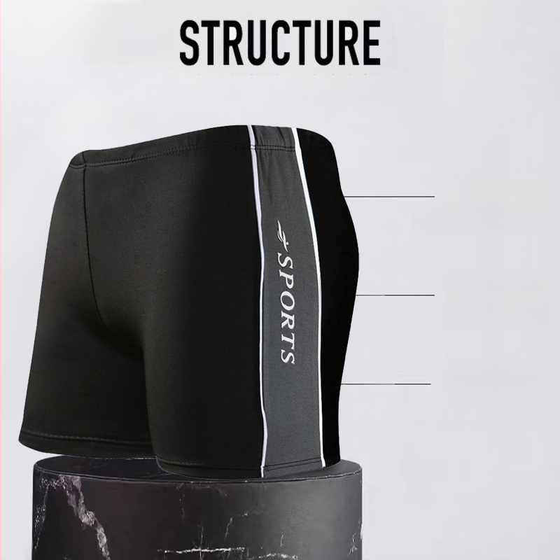 Vyriski plaukimo šortai laisvo kirpimo bokserio stilius (Prekės ženklas Baiya; Milk Silk audinys; 82% poliesteris; 150 g; pamušalas 100% poliesteris)