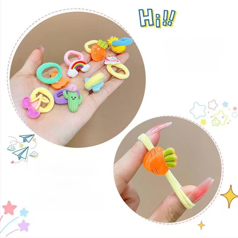 Vaikams skirtos plaukų gumelės iš audinio, rankų darbo, korėjietiško stiliaus, vaivorykštės raštas