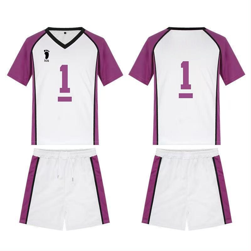 Cosplay tinklinio mokyklinė uniforma – trumpų rankovių komandos kostiumas japoniško anime stiliaus (medvilnė; 2022 ruduo; žaidimai/vaidmenų atlikimas)