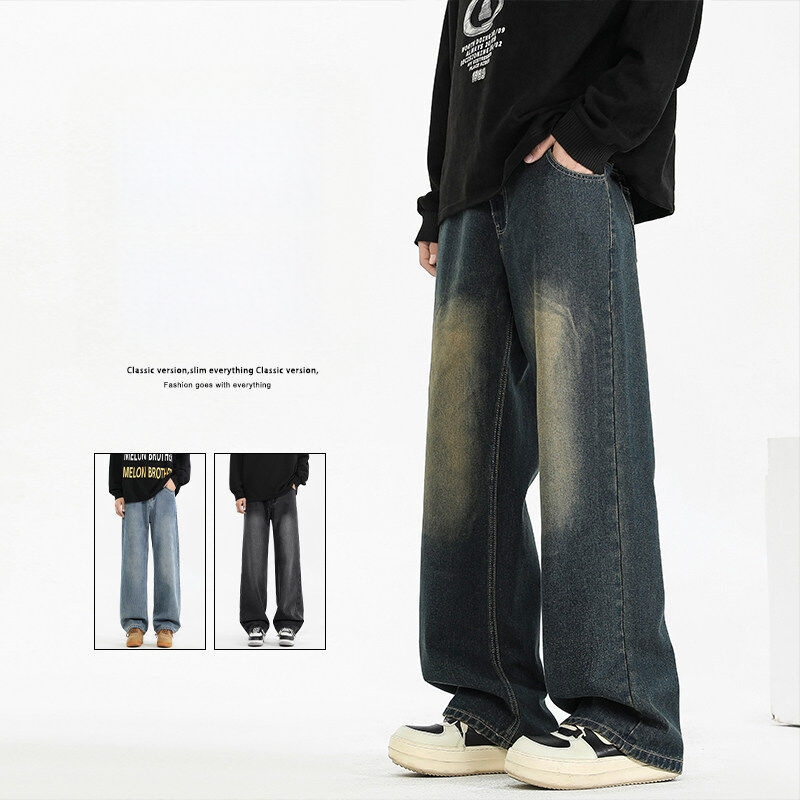 Vīriešu džinsi ar fleece apšuvumu ziemai, taisa griezuma, viduklis vidējā augstumā, rāvējslēdzējs, kokvilnas maisījums