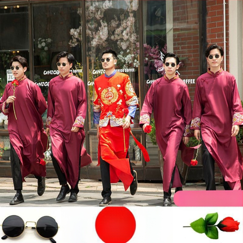 Meeste hiina stiili smokings Corduroy kangaga ja jänese karusnahk, talv 2024, mees