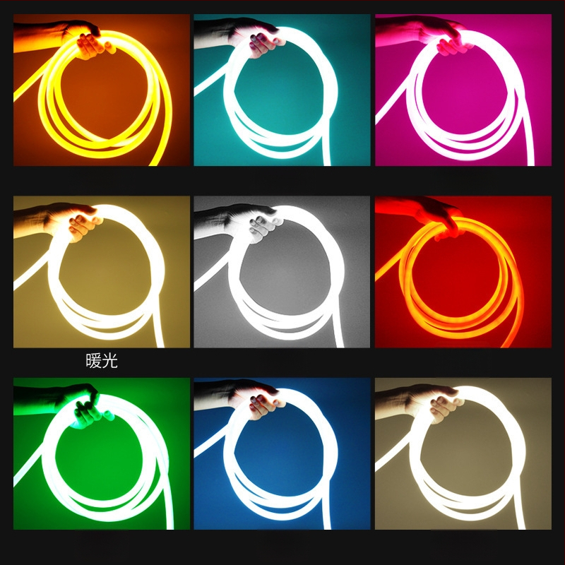 LED apvalios formos 360° lanksti šviesos juostelė lauko reklamai — monochromatinė, 2835 modelis, 120 LED, 220V, 12W