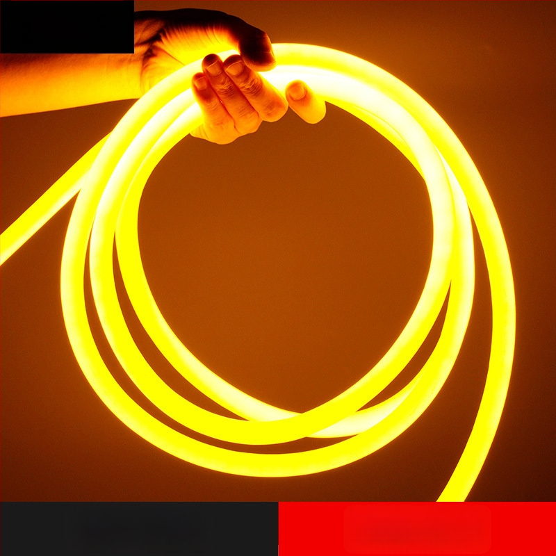 LED apvalios formos 360° lanksti šviesos juostelė lauko reklamai — monochromatinė, 2835 modelis, 120 LED, 220V, 12W