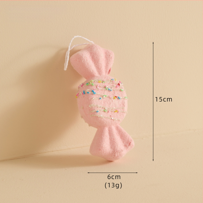 Ziemassvētku kulons ar sniega pūciņu un konfekšu nūjiņu, materiāls Bubble, Ziemassvētku stils, iepakojums atsevišķi