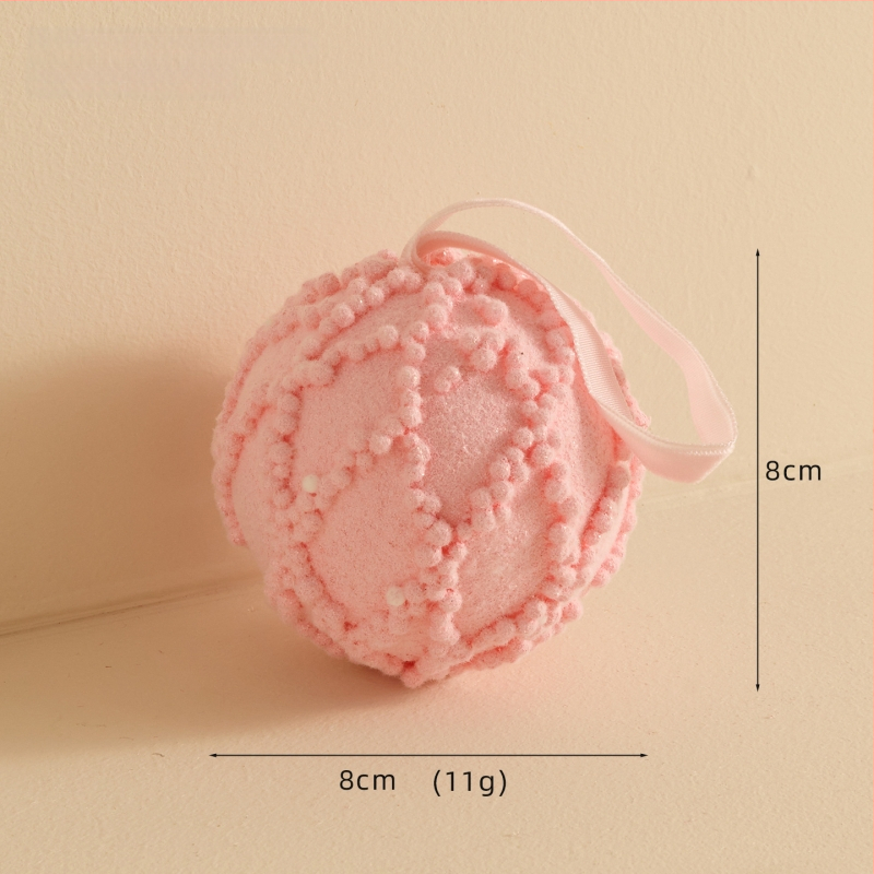 Ziemassvētku kulons ar sniega pūciņu un konfekšu nūjiņu, materiāls Bubble, Ziemassvētku stils, iepakojums atsevišķi