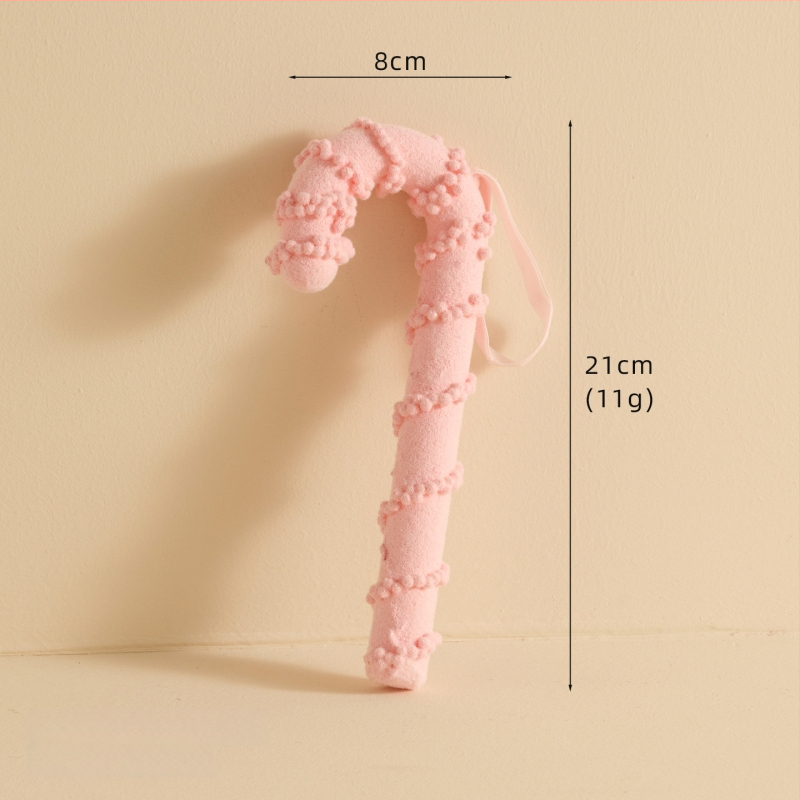 Ziemassvētku kulons ar sniega pūciņu un konfekšu nūjiņu, materiāls Bubble, Ziemassvētku stils, iepakojums atsevišķi