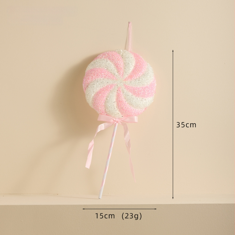 Ziemassvētku kulons ar sniega pūciņu un konfekšu nūjiņu, materiāls Bubble, Ziemassvētku stils, iepakojums atsevišķi