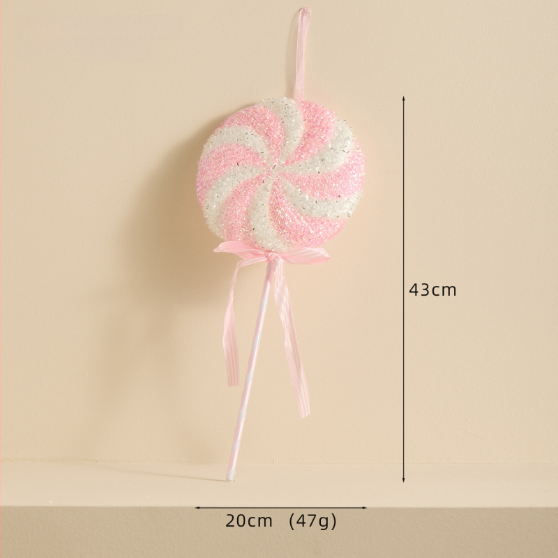 Ziemassvētku kulons ar sniega pūciņu un konfekšu nūjiņu, materiāls Bubble, Ziemassvētku stils, iepakojums atsevišķi