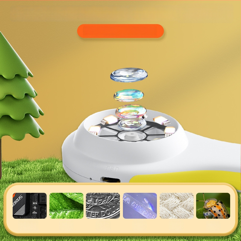 Vaikų elektroninis mikroskopas ir pramoninis didinamasis lęšis mokymams (Prekės ženklas: Kitas; Importas: Nėra; Be licencijuotų privačių ženklų)