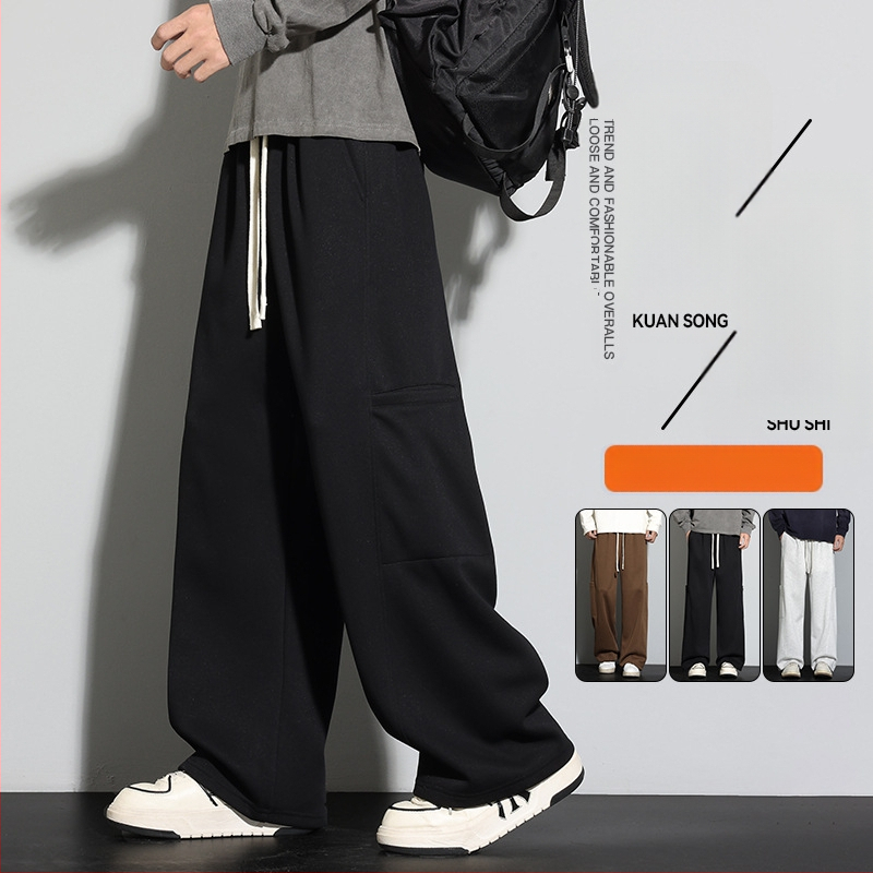 Vyrų laisvai dėvimos sportinės kelnės, aukštos juosmens, tiesus kirpimas, 65% medvilnė 35% poliesteris, mikroelastingumas