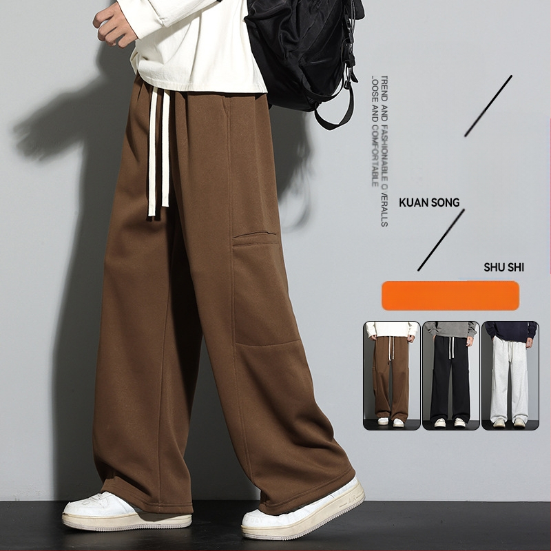 Vyrų laisvai dėvimos sportinės kelnės, aukštos juosmens, tiesus kirpimas, 65% medvilnė 35% poliesteris, mikroelastingumas