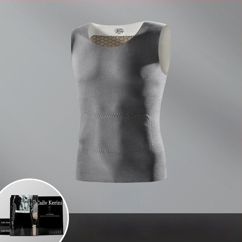 Meeste termovest, õmblusteta, varrukateta, slim-fit, fliisvooder, Derong-kangas, talvise baasriideks