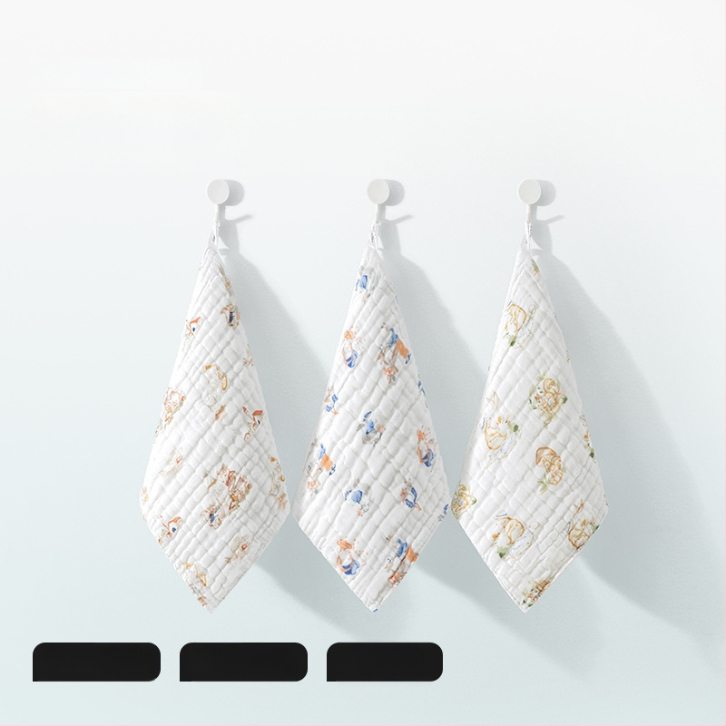 Belleptide medvilninis seilių rankšluostis kūdikiams, animaciniu raštu, tinkamas kūdikiams ir mažiems vaikams 0–3 metai