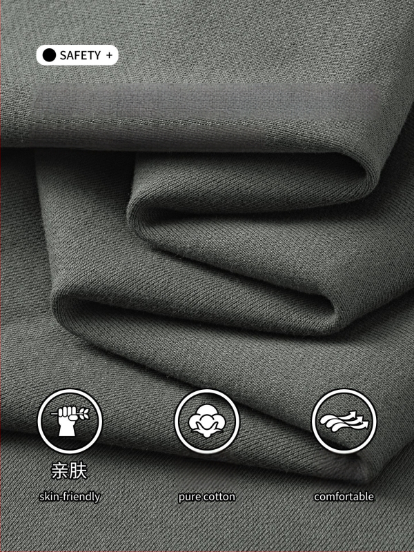 Kasdienės sportinės kelnės iš 100% medvilnės, 420 g, tiesus kirpimas su vidurine juosmeniu, dirželis ir raišteliai