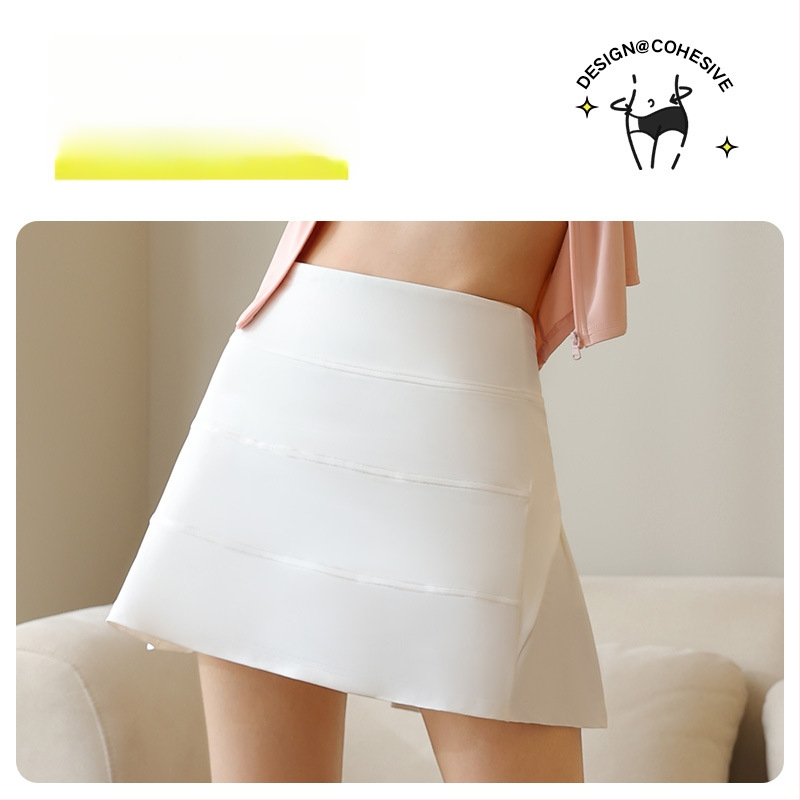 Plisuota sportinė sijonėlis A linijos, aukštas juosmuo, nailonas 88% + pamušalas spandeksas 12%, vienalytė spalva, kodas JYJQ001