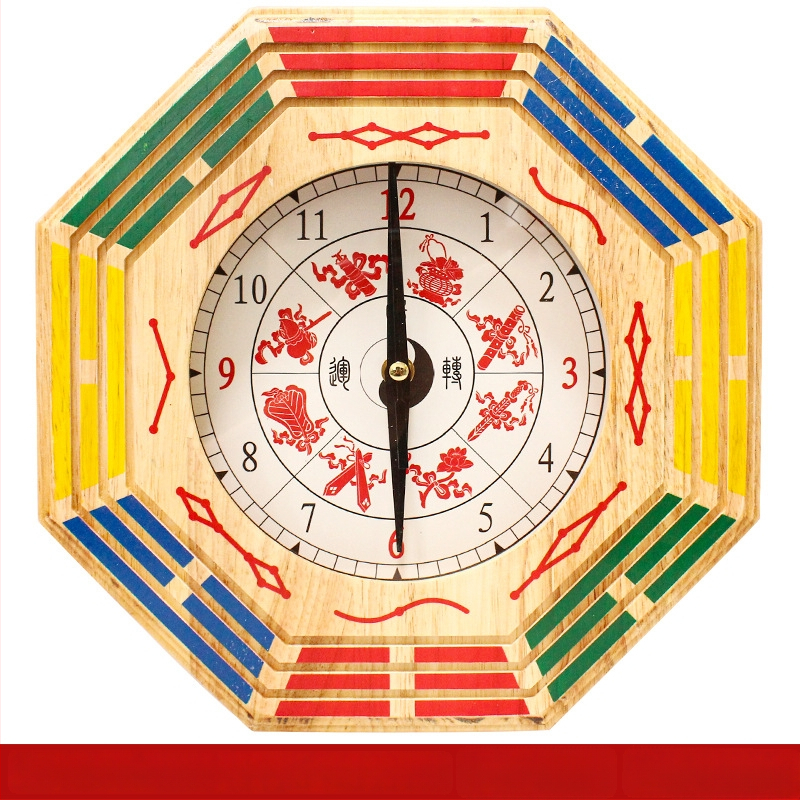 Medinis sieninis laikrodis su keturių metų laikų motyvu, tradicinis liaudies dizainas, 600 g, Xuanyi