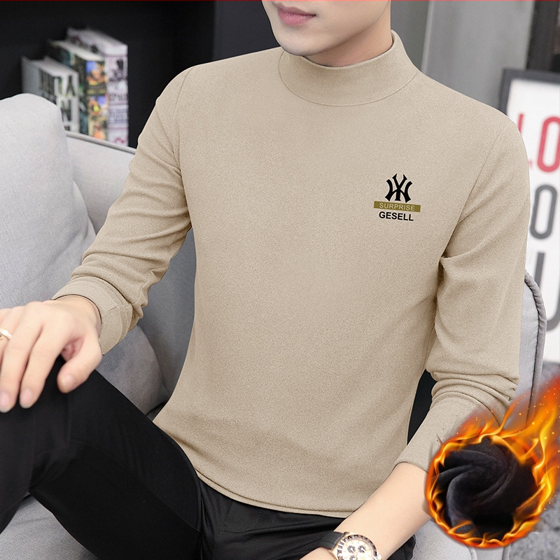 Vyriški ilgomis rankovėmis marškiniai su aukštu kaklu, Slim fit, poliesterio mišinys, 280 g, flisas pamušalas