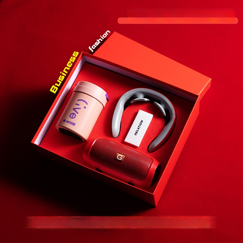 Good luck verslo dovanos komplektas iš metalo, šiuolaikiškas minimalistinis stilius, pritaikytas logotipas suvenyras