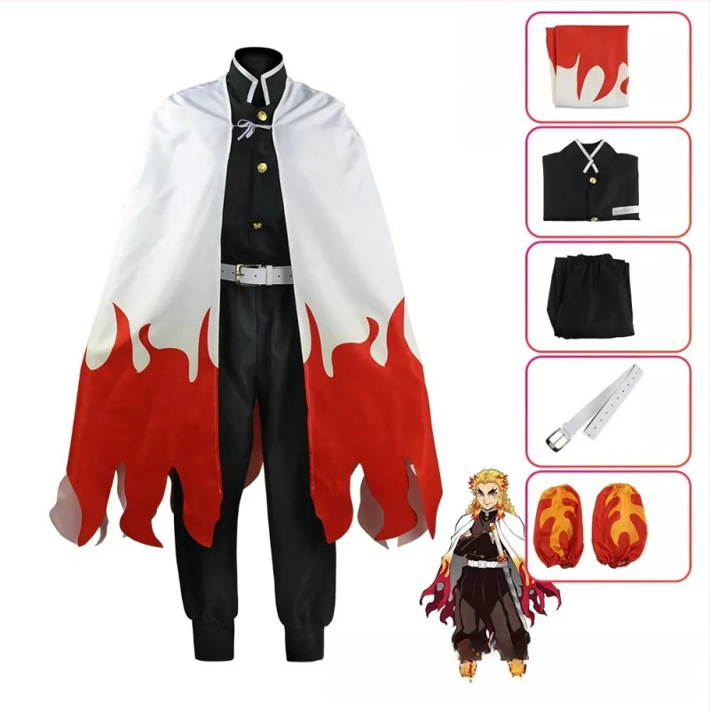 Demon Slayer cosplay Haori su pūkuotomis rankovėmis; poliesteris 50–70%; japonų stilius; žaidimų ir anime vaidmenims; Dreamland prekės ženklas; ruduo 2025