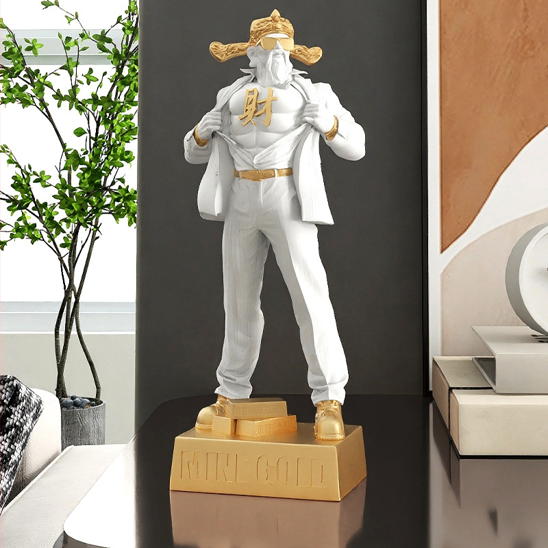 Raumenų Turto Dievo skulptūra | Derva, dažyta apdaila, šiuolaikinis minimalistinis dizainas | ideali dovana naujam namui