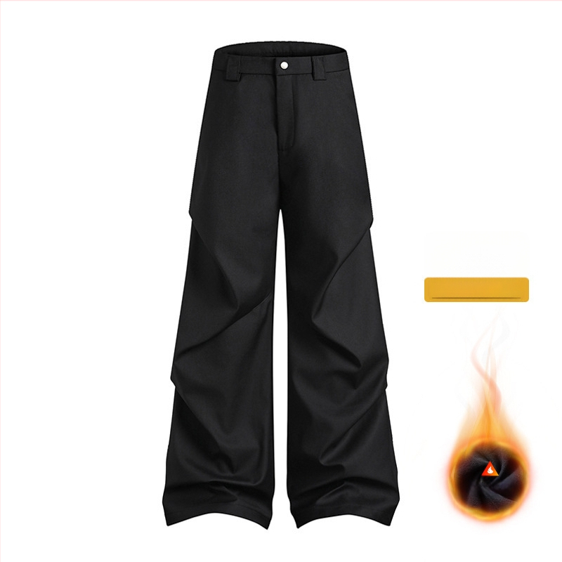 Vyrams skirtos kasdieninės kelnės su fliso pamušalu, laisvas kirpimas, vidurio juosmens, užtrauktukas, poliesterio mišinys